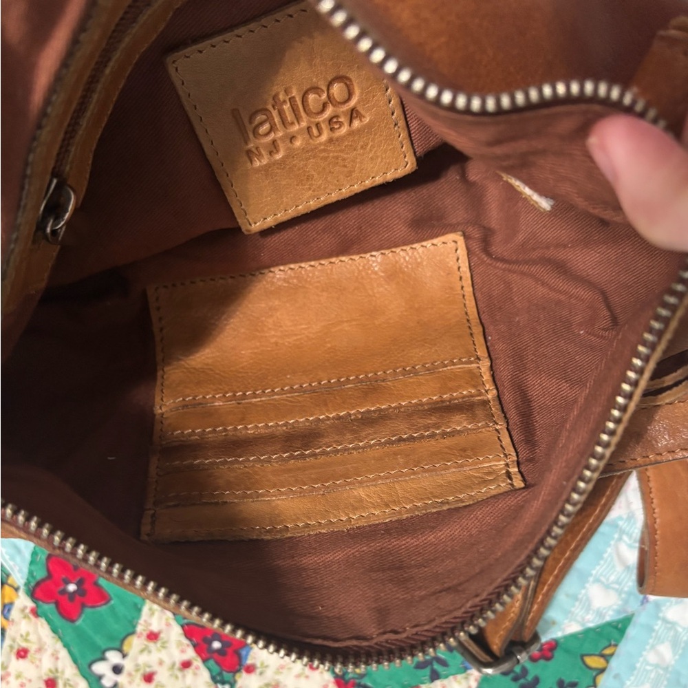Latico Crosby Congac Leather Crossbody Saddle Bag - Picture 4 of 9